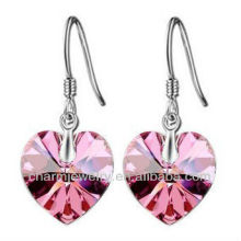 Fashion Heart Shaped Pink Crystal Earrings For Women SE-001C